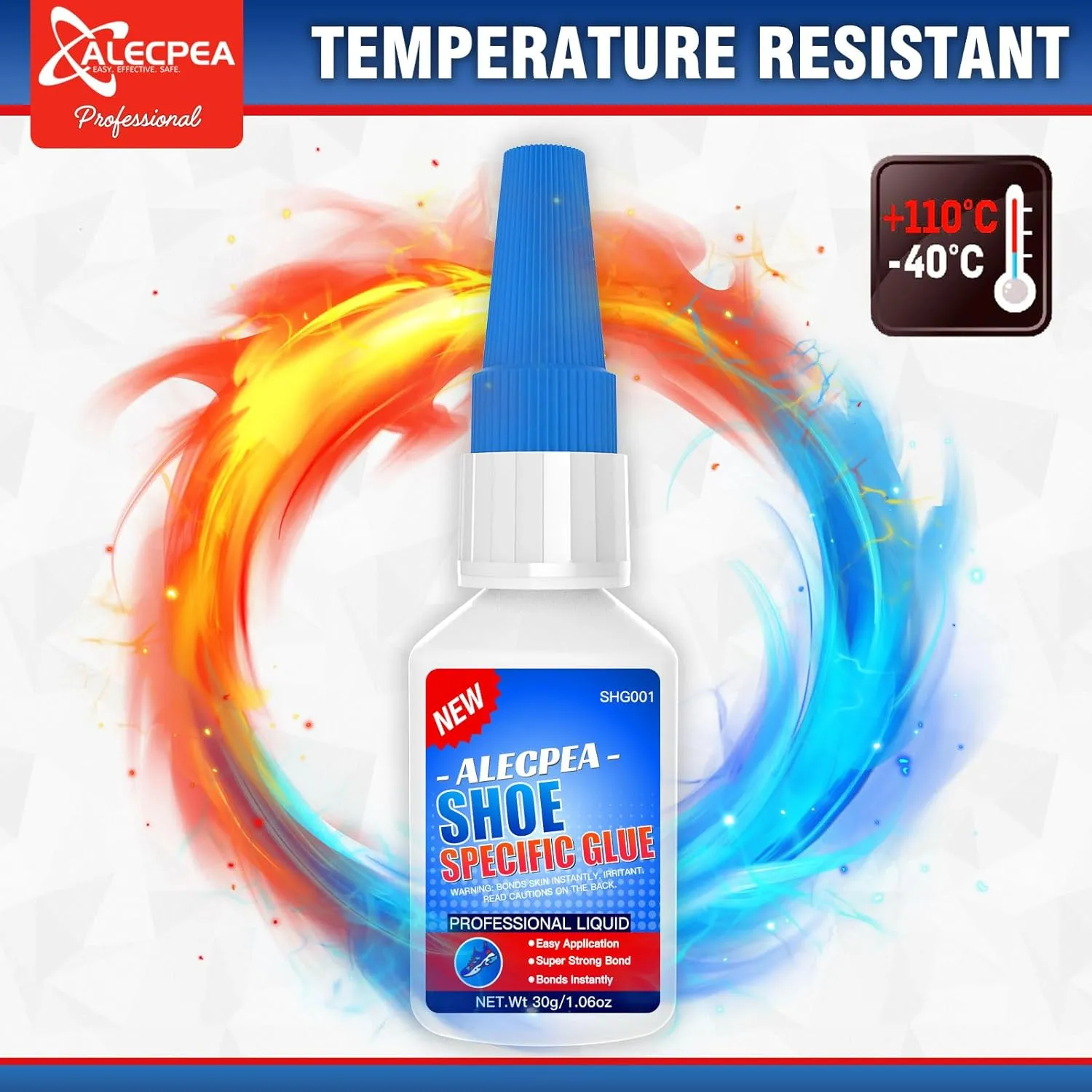 30g Shoe Glue - Ultimate Strength Adhesive for for Soles Boots Sneakers Heels Hiking Shoes Leather Handbags - Quick Set in 15 Seconds