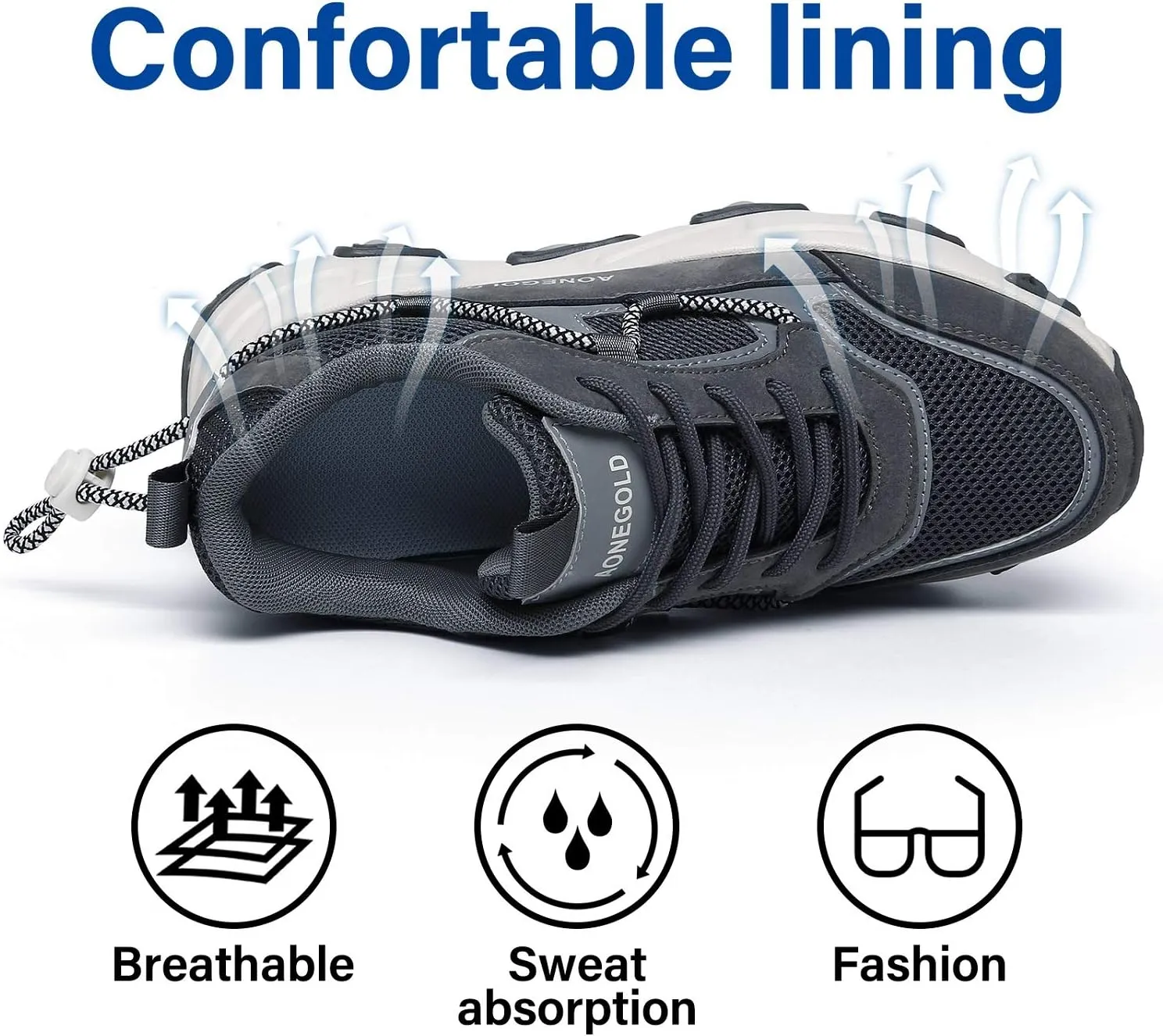 AONEGOLD Hidden Wedge Sneakers for Women Casual Platform Sneakers High Heeld Lace Up Walking Shoes Women's Fashion Sneakers