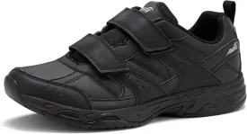 Avia Avi-Union II Strap Non Slip Shoes for Men, Hook and Loop Mens Walking Shoes with Memory Foam, Comfort Restaurant and Diabetic Shoes for Men - Black Wide or Extra Wide Width Safety Footwear