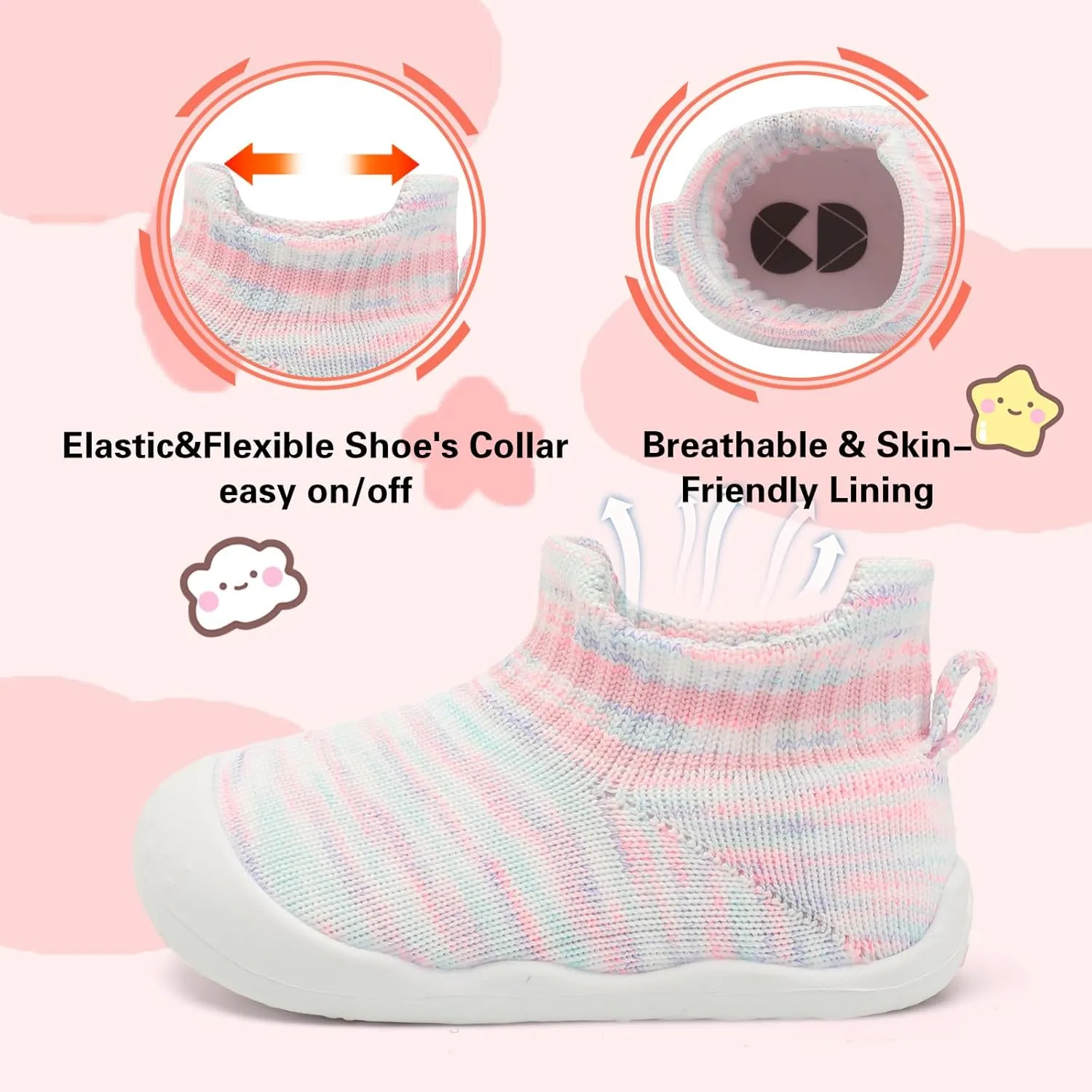 Centipede Demon Baby Shoes Baby Boys Girls Sock Shoes Breathable Infants Toddlers Slippers Indoor Outdoor Boots First Walking Shoe Slip On Sneakers Non Slip with Soft Rubber Soles
