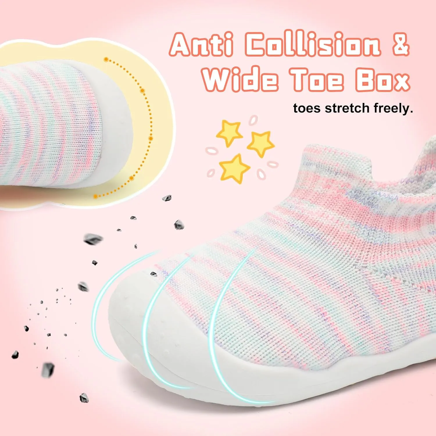 Centipede Demon Baby Shoes Baby Boys Girls Sock Shoes Breathable Infants Toddlers Slippers Indoor Outdoor Boots First Walking Shoe Slip On Sneakers Non Slip with Soft Rubber Soles