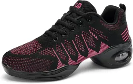 Dance Shoes for Women Jazz Shoes Women Dance Sneakers Breathable Air Cushion Split Sole Athletic Walking Dance Shoes Platform Shoe