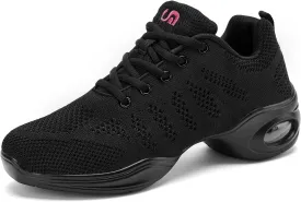Dance Shoes for Women Jazz Shoes Women Dance Sneakers Breathable Air Cushion Split Sole Athletic Walking Dance Shoes Platform Shoe