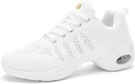 Dance Shoes for Women Jazz Shoes Women Dance Sneakers Breathable Air Cushion Split Sole Athletic Walking Dance Shoes Platform Shoe