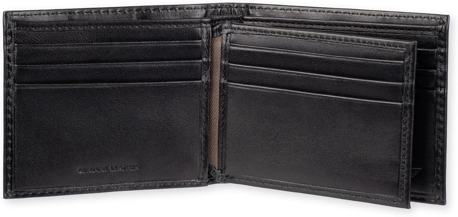 Dockers Men's Bifold Leather Wallet-Thin Slimfold Extra Capacity