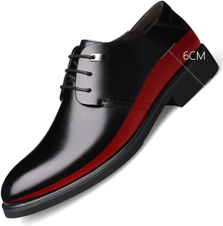 Elevator Shoes for Men Faux Leather Height Increasing Dress Formal Shoes That Make You Taller 2 Inches.