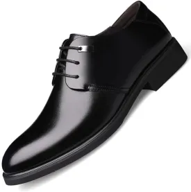 Elevator Shoes for Men Faux Leather Height Increasing Dress Formal Shoes That Make You Taller 2 Inches.