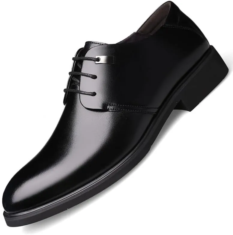 Elevator Shoes for Men Faux Leather Height Increasing Dress Formal Shoes That Make You Taller 2 Inches.