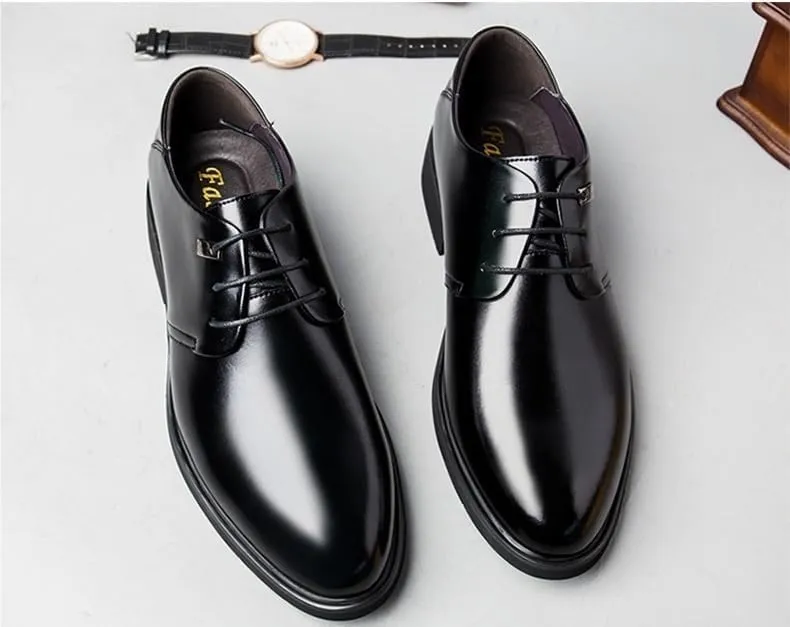 Elevator Shoes for Men Faux Leather Height Increasing Dress Formal Shoes That Make You Taller 2 Inches.