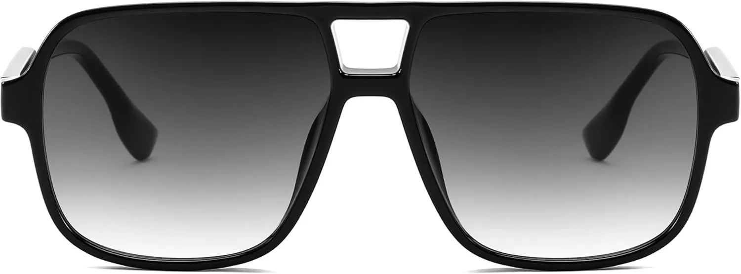 FEISEDY Retro Square Aviator Sunglasses Women Men 70s Vintage Trendy Plastic Frame Sun Glasses B4158