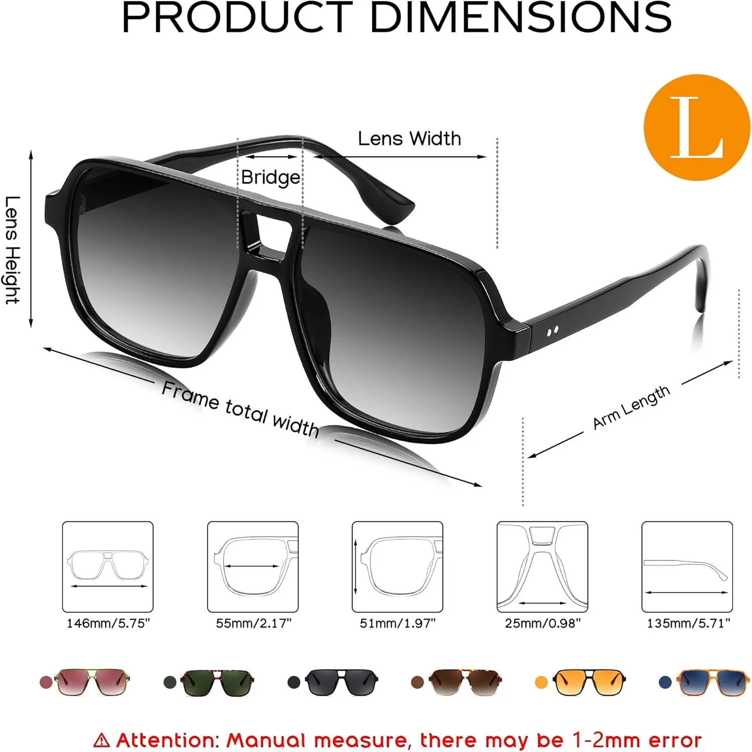 FEISEDY Retro Square Aviator Sunglasses Women Men 70s Vintage Trendy Plastic Frame Sun Glasses B4158