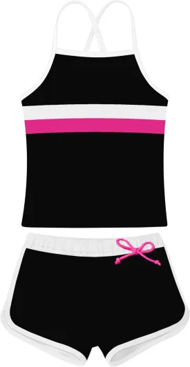 Girls Swimsuit Two Piece Bathing Suits Tankini with Adjustable Strap Swimwear with Boyshort