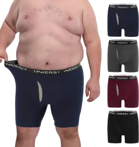 INNERSY Mens Big and Tall Boxer Briefs Cotton Moisture Wicking Underwear 4 Pack
