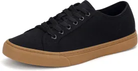Men's Black Classic Low Top Shoes Canvas Fashion Sneaker with Soft Insole Causal Dress Shoes for Men Comfortable Walking Shoes