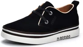 Men's Invisible Height Increasing Elevator 2 Inches Taller Shoes Leather Suede Stitching Lace-up Thick Sole Oxfords
