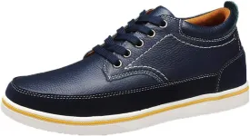 Men's Invisible Height Increasing Elevator 2.36 Inches Taller Shoes Leather Suede Stitching Lace-up Oxfords