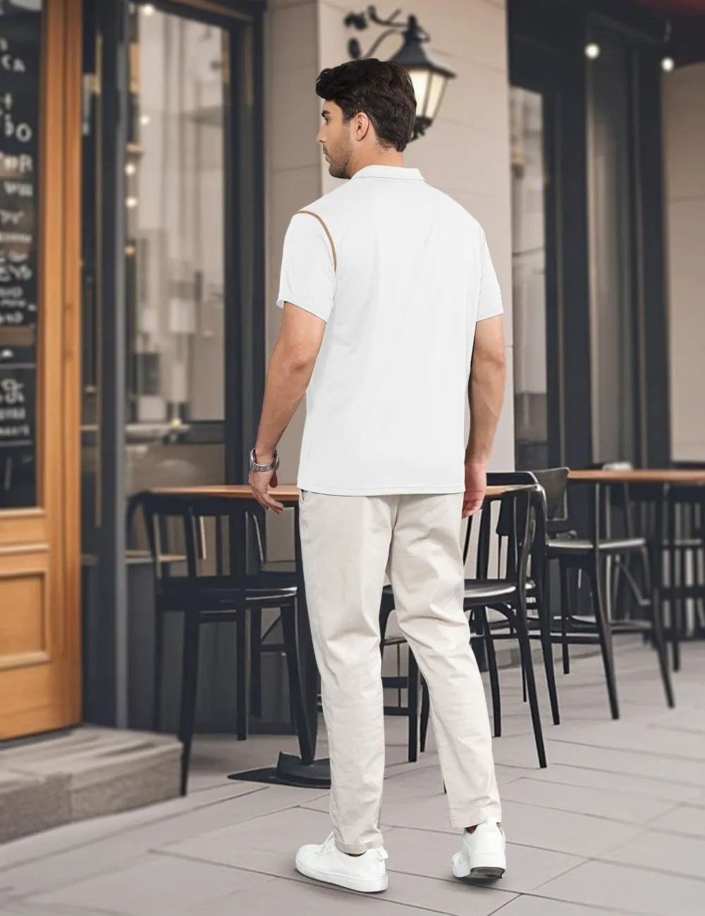 Men's Polo Shirts Short Sleeve Golf Polo T Shirt Lightweight Casual Button Down Shirts Summer Collared with Pocket