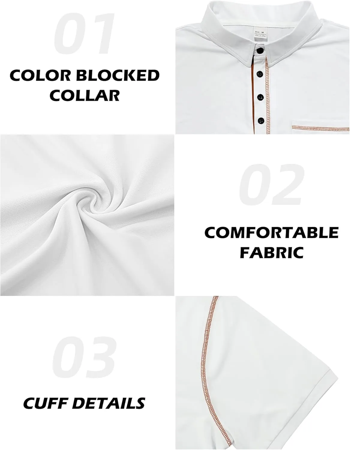 Men's Polo Shirts Short Sleeve Golf Polo T Shirt Lightweight Casual Button Down Shirts Summer Collared with Pocket
