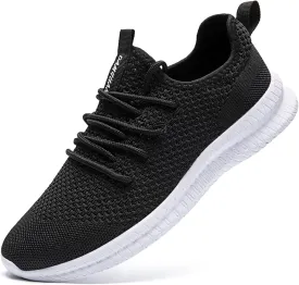 Mens Walking Running Shoes Slip On Anthletic Workout Sneakers Sport Lace Up Casual Work Gym Outdoors Lightweight Breathable Knitted Mesh