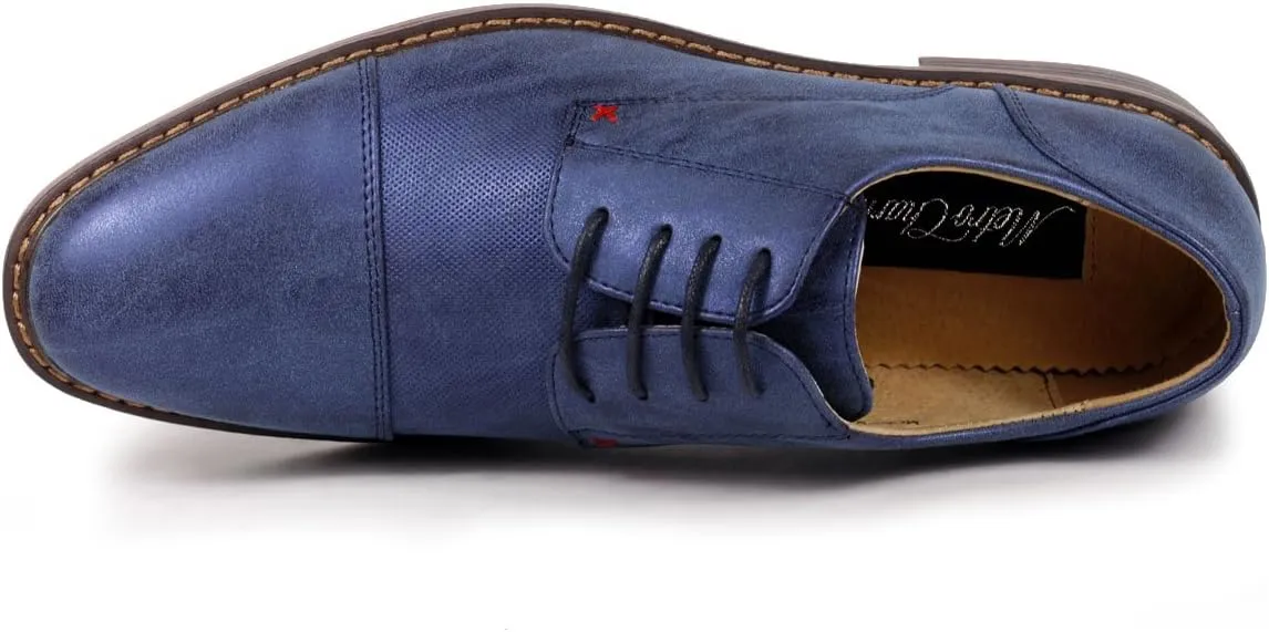 Metrocharm MC600 Men's Lace Up Cap Toe Fashion Classic Dress Shoe