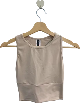 PrettyLittleThing Beige Racerback Crop Top Size 6