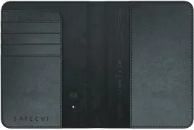 Satechi Passport Holder for Travel with Find My, Passport Cover with 4 Card Holder, Wireless Charging, and RFID protection ?C Travel Essential Vegan Leather Passport Holder ?C Black