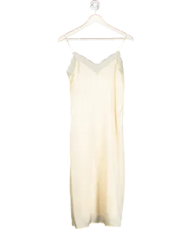 Sezane Cream Silk Namissa Slip Dress with lace trim UK 6
