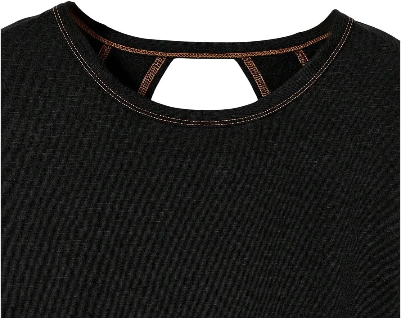 SOLY HUX 2024 Open Back Tops for Women Criss Cross Cut Out Tee Backless Casual Short Sleeve Round Neck T Shirt