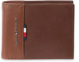 Tommy Hilfiger Men's Two Tone Classic Bifold Wallet-Multiple Card Slots, Id Window, Compact
