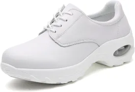 Womens Lightweight Nursing Shoes Slip Resistant Faux Leather Lace Up Comfortable Oxford Work Shoes